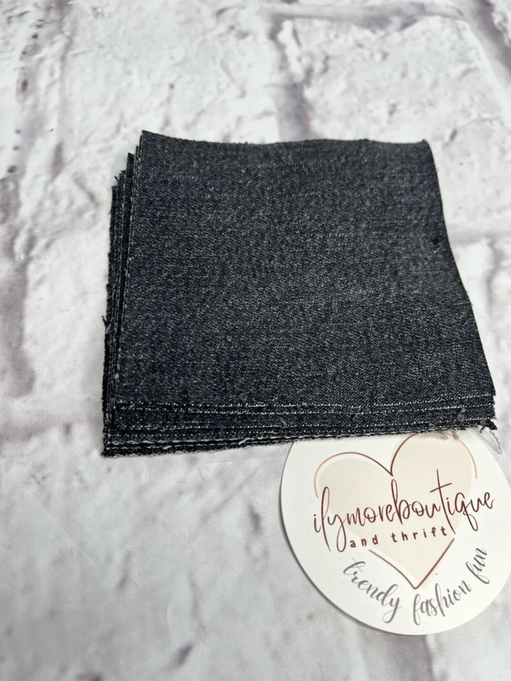 Reclaimed Denim Squares, Mixed Colors, 6-Inch Crafting Fabric Pack
